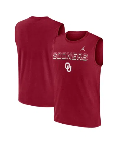 Jordan Men's Crimson Oklahoma Sooners Primetime Tricode Legend Dri-fit Tank Top In Red