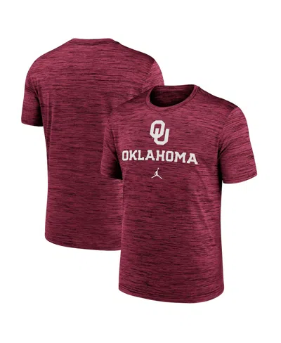 Jordan Men's Crimson Oklahoma Sooners Primetime Velocity T-shirt In Red