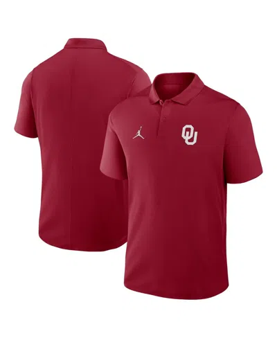 Jordan Men's Crimson Oklahoma Sooners Primetime Victory Primary Logo Performance Polo Shirt In Red