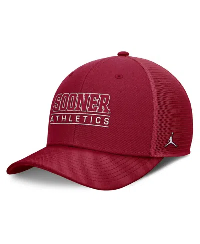 Jordan Men's Crimson Oklahoma Sooners Rise Adjustable Hat In Brown