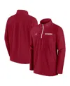 JORDAN MEN'S CRIMSON OKLAHOMA SOONERS SIDELINE COACHES QUARTER-ZIP JACKET