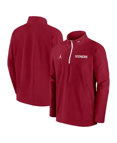 Jordan Men's Crimson Oklahoma Sooners Sideline Coaches Quarter-zip Jacket