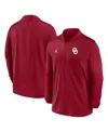 Jordan Men's Crimson Oklahoma Sooners Sideline Dri-fit Half-zip Pullover Hoodie In Red