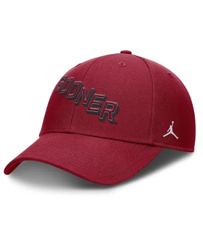 Jordan Men's Crimson Oklahoma Sooners Slanted Primetime Rise Performance Adjustable Hat In Red