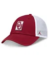 Jordan Men's Crimson/white Oklahoma Sooners Primetime Club Trucker Adjustable Hat In Crimson,white