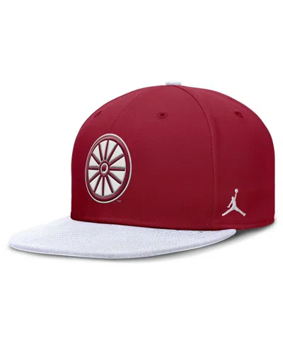 Jordan Men's Crimson/white Oklahoma Sooners Two-tone Primetime Performance Fitted Hat In Crimson,white