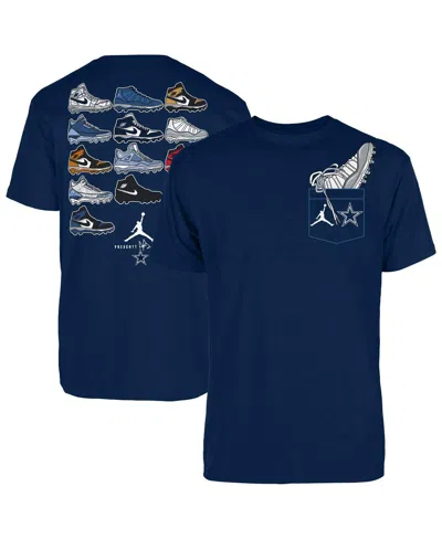 Jordan Kids' Men's Dak Prescott Navy Dallas Cowboys Shoe Schedule Graphic T-shirt