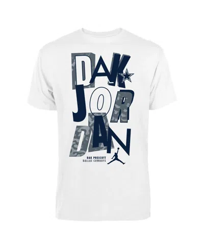 Jordan Men's Dak Prescott White Dallas Cowboys Fresh Graphic T-shirt