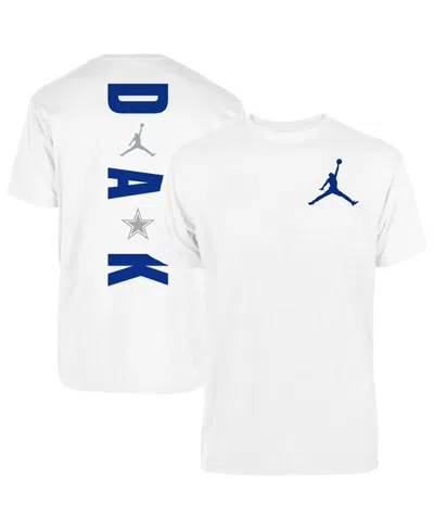 Jordan Kids' Men's Dak Prescott White Dallas Cowboys Vertical Graphic T-shirt
