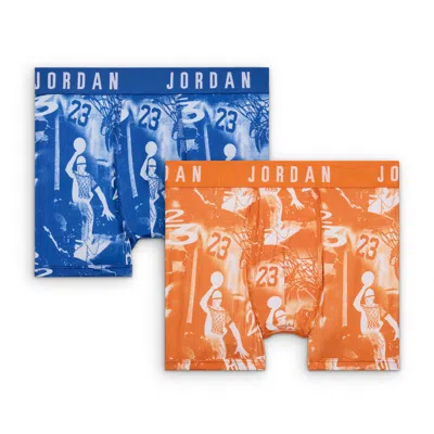 Jordan Kids' Men's  Dri-fit 23 Collage Boxer Briefs (2-pack) In Blue