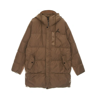 Jordan Men's Essential Statement Down Parka Archaeo Brown Long Down Jacket