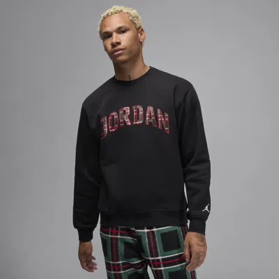 Jordan Men's  Essentials Fleece Crew-neck Sweatshirt In Black