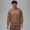 Jordan Men's  Essentials Fleece Crew-neck Sweatshirt In Brown