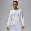Jordan Men's  Essentials Fleece Crew-neck Sweatshirt In White/legend Blue
