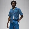 Jordan Flight Essentials Oversize Snap-up Camp Shirt In Blue