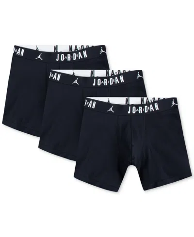 Jordan Men's 3-pack Cotton Flight Jersey Boxer Briefs In Black