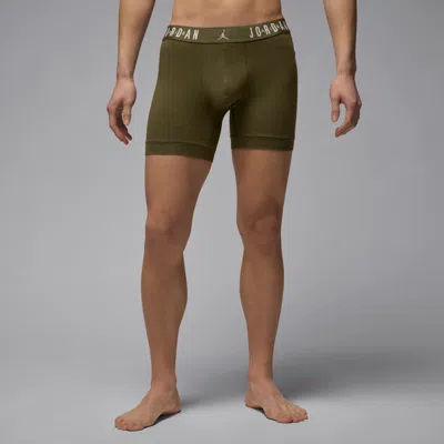 Jordan Men's  Flight Cotton Core Boxer Briefs (3-pack) In Green