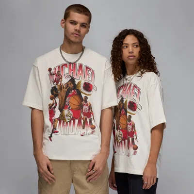 Jordan Men's  Flight Essentials Oversized T-shirt In Sail/varsity Red/varsity Red