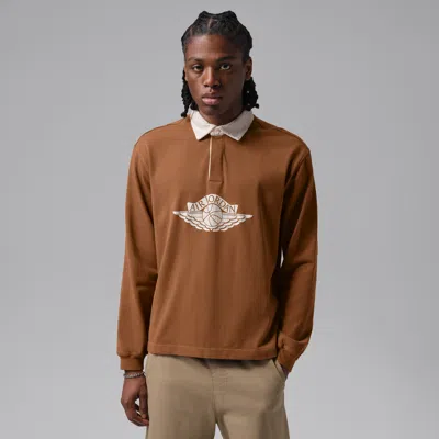 Jordan Men's  Flight Essentials Rugby Top In Brown