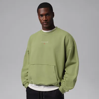 Jordan Men's  Flight Fleece Crew-neck Sweatshirt In Green