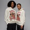 Jordan Men's  Flight Fleece Graphic Pullover Hoodie In White