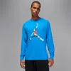 Jordan Men's  Flight Long-sleeve Crewneck T-shirt In Blue
