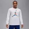 Jordan Men's  Flight Long-sleeve Crewneck T-shirt In White