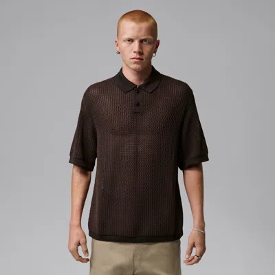 Jordan Men's  Flight Short-sleeve Knit Polo In Brown