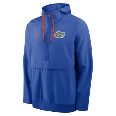 Jordan Men's Florida Sideline Anorak  Brand College 1/2-zip Hooded Jacket In Blue