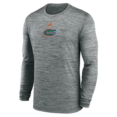 Jordan Men's Florida Sideline Velocity  Brand Dri-fit College Long-sleeve T-shirt In Gray