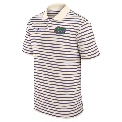 Jordan Men's Florida Striped  Brand Dri-fit College Polo In Brown