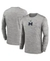 Jordan Men's Gray Michigan Wolverines 2025 Sideline Velocity Performance Long Sleeve T-shirt In Gray