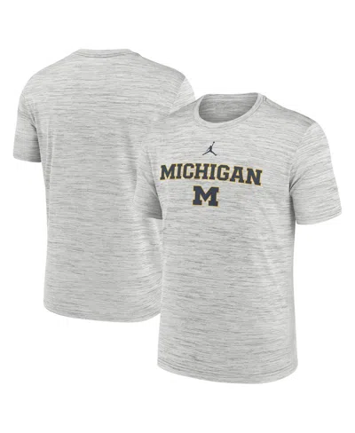 Jordan Men's Gray Michigan Wolverines 2025 Sideline Velocity Performance T-shirt