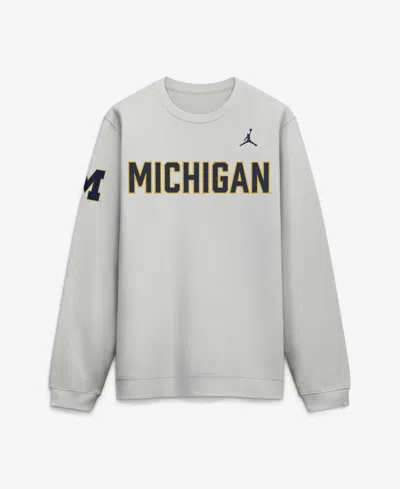 Jordan Men's Gray Michigan Wolverines 2026 Sideline Club Sweatshirt