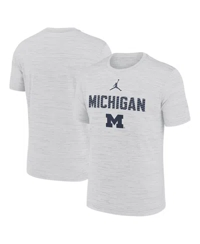 Jordan Men's Gray Michigan Wolverines Campus Slant Velocity Performance T-shirt