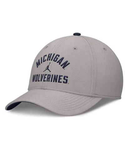 Jordan Men's Gray Michigan Wolverines Rise Prep Performance Flex Hat