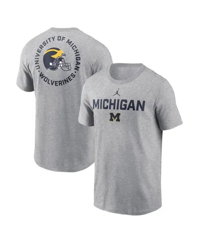 Jordan Men's Heather Gray Michigan Wolverines Campus 2-hit T-shirt