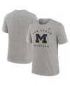 Jordan Men's Heather Gray Michigan Wolverines Campus Primary Location Tri-blend T-shirt In Heather Gray