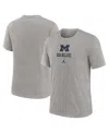 Jordan Men's Heather Gray Michigan Wolverines Campus Stack Tri-blend T-shirt In Gray