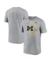 Jordan Men's Heather Gray Michigan Wolverines Legend Basketball Icon Performance T-shirt In Heather Gray