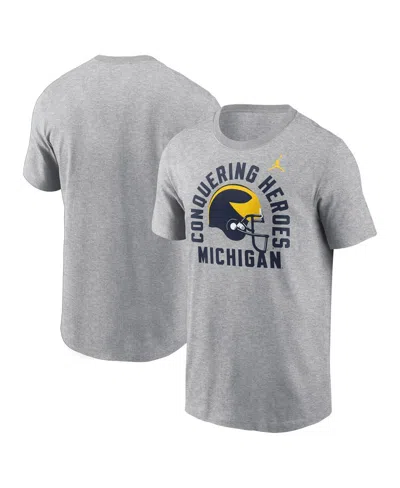 Jordan Men's Heather Gray Michigan Wolverines Local Song T-shirt