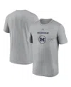 Jordan Men's Heather Gray Michigan Wolverines On-court Basketball Legend Practice Performance T-shirt In Heather Gray