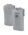 Jordan Men's Heather Gray Michigan Wolverines On-court Basketball Practice Legend Sleeveless T-shirt In Heather Gray