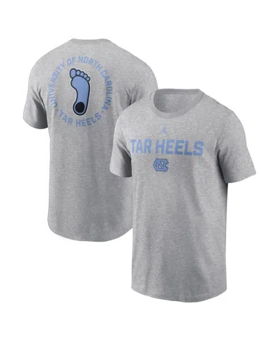Jordan Men's Heather Gray North Carolina Tar Heels Campus 2-hit T-shirt