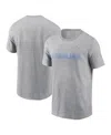 Jordan Men's Heather Gray North Carolina Tar Heels Primetime Evergreen Wordmark T-shirt In Heather Gray