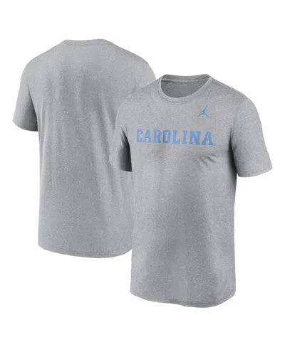 Jordan Men's Heather Gray North Carolina Tar Heels Primetime Evergreen Wordmark T-shirt