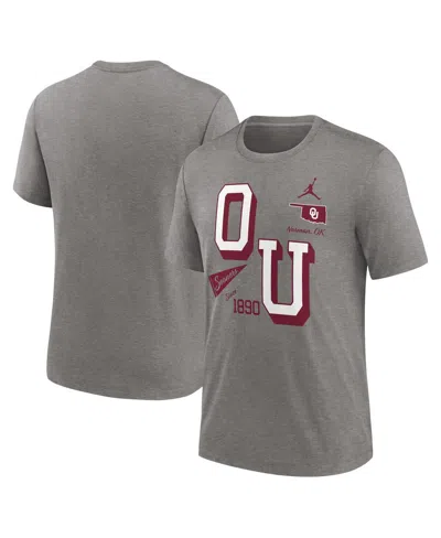 Jordan Men's Heather Gray Oklahoma Sooners Blitz Roll Call Tri-blend T-shirt