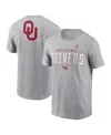 Jordan Men's Heather Gray Oklahoma Sooners Campus 2-hit Primary Mascot T-shirt In Gray