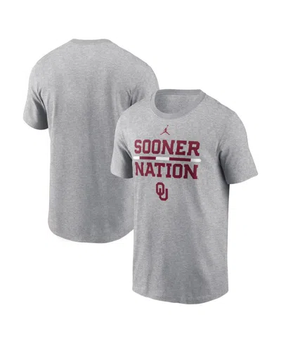 Jordan Men's Heather Gray Oklahoma Sooners Dna Lockup T-shirt