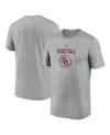 Jordan Men's Heather Gray Oklahoma Sooners On-court Basketball Legend Practice Performance T-shirt In Heather Gray